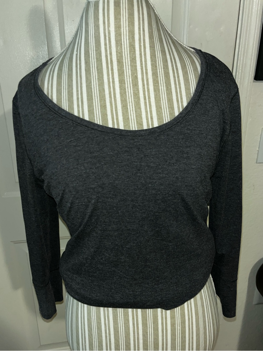 Kenneth Cole Reaction Scoop Neck Long Sleeve Top - Charcoal